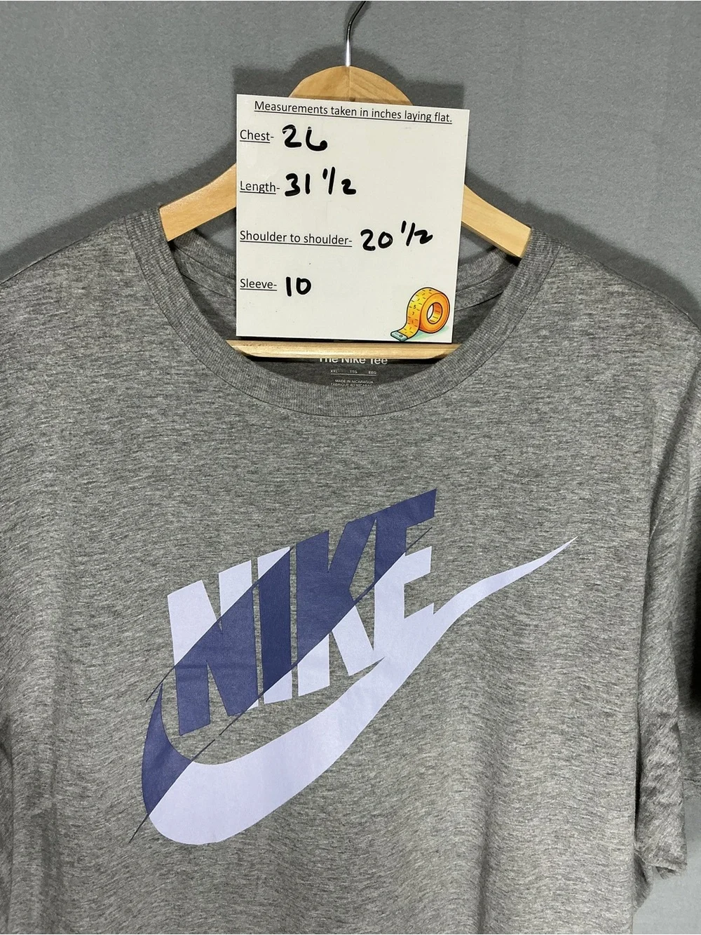 Nike The Nike Tee Heather Grey Big Logo Graphic Tee 2XL - Picture 4 of 4